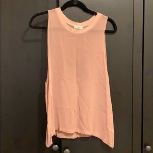 LACAUSA Dusky pink sheer tank top